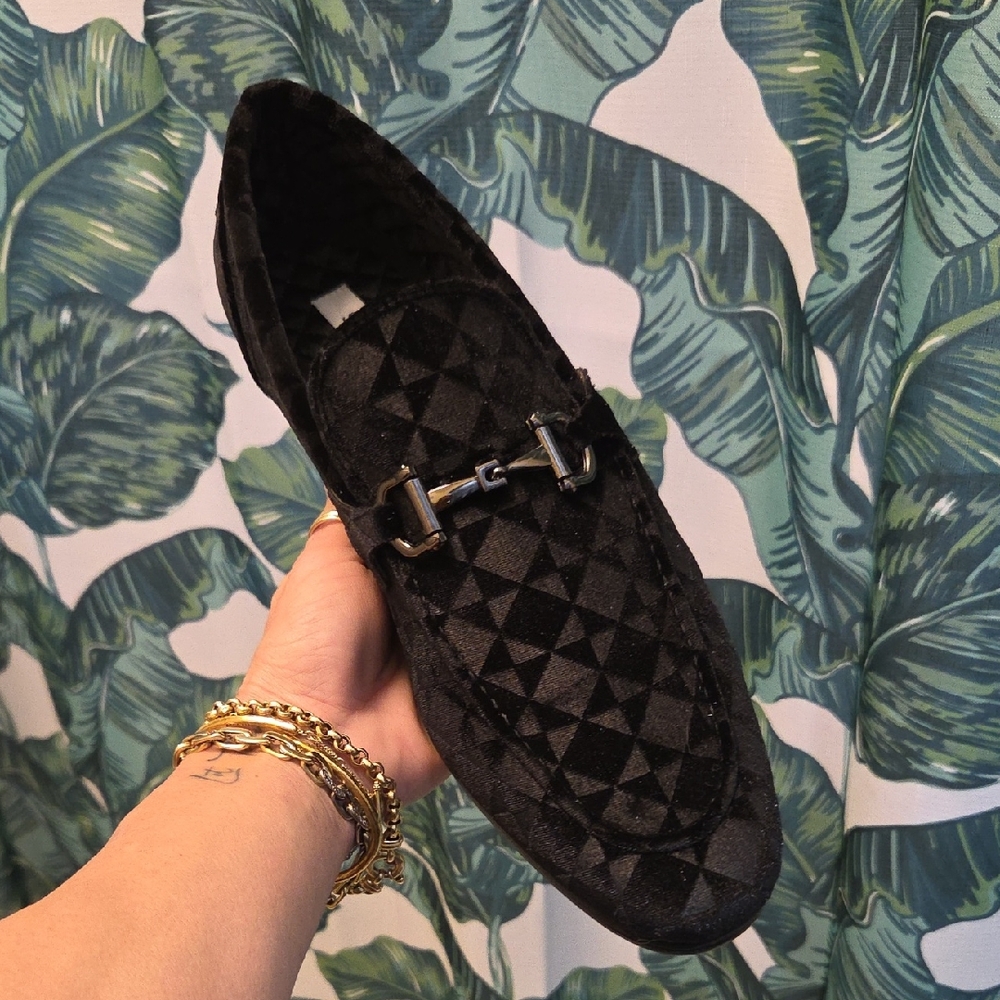 Steve Madden Black Textured Men's Loafers